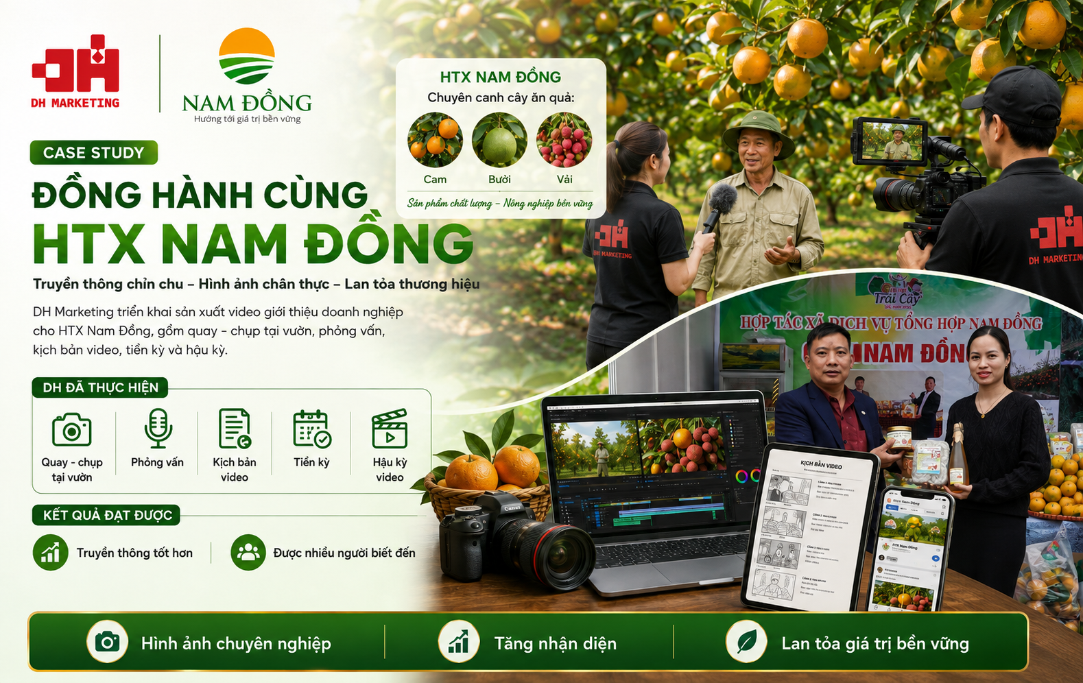 CASE STUDY HỢP TÁC XÃ NAM ĐỒNG - Kể câu chuyện nông sản địa phương bằng video doanh nghiệp chân thực và giàu cảm xúc