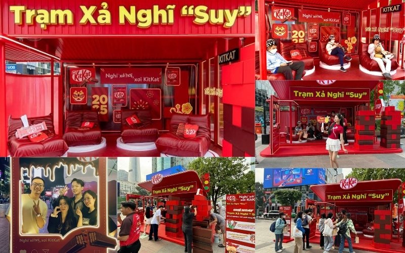 Phân tích chiến dịch Tết 2025 của KitKat: từ "have a break" đến "nghỉ xả hơi" Khu vực trải nghiệm sản phẩm của Kitkat