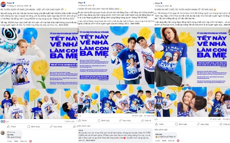 Pepsi kết hợp cùng các KOL KOC để lan tỏa chiến dịch Tết 2025