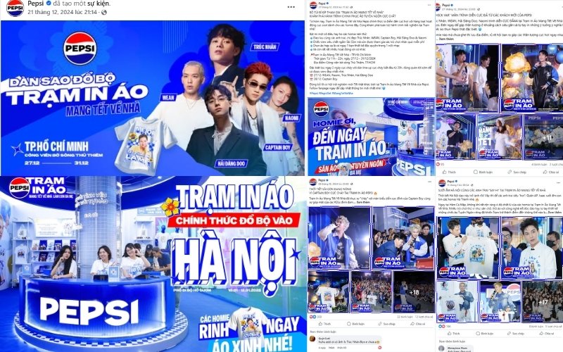 Trạm in áo Pepsi ở 2 đầu cầu Hồ Chí Minh và Hà Nội