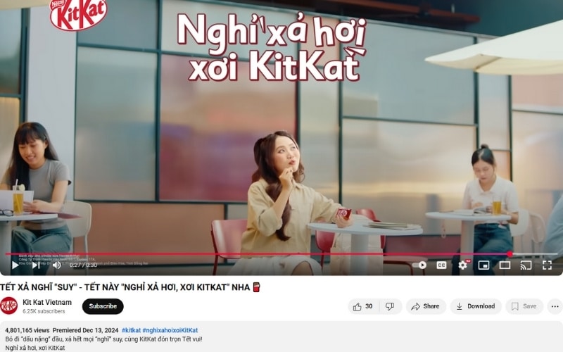 Phân tích chiến dịch Tết 2025 của KitKat: từ "have a break" đến "nghỉ xả hơi" TVC Tết của Phương Mỹ Chi và KitKat