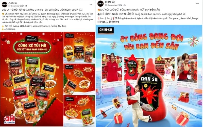 Các chương trình khuyến mãi offline của Chinsu cũng được truyền thông trên các nền tảng social