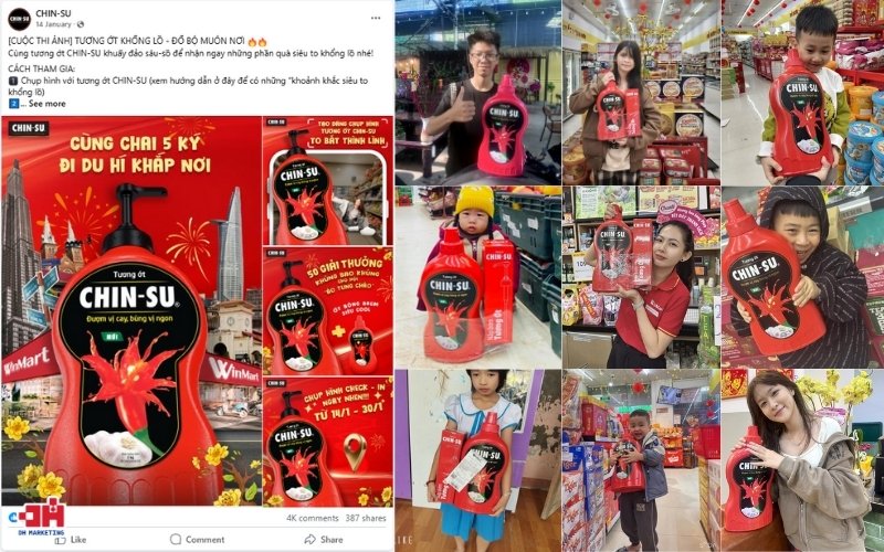 Chinsu tổ chức nhiều cuộc thi ảnh để tăng tương tác và độ nhận diện