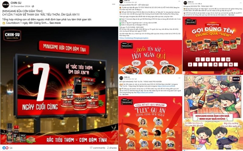 Chinsu tổ chức nhiều mini game trong khi triển khai chiến dịch Tết 2025